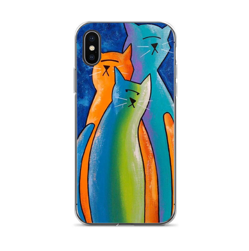 Printed Capa 7 plus Cute cat Diy Printing Drawing phone case For iphone 6 6s 7 7plus 8 8plus X xs xr XS Max cses-107